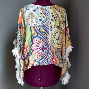 3/$10 Westbound Petites Paisley Fringe Top Size PL